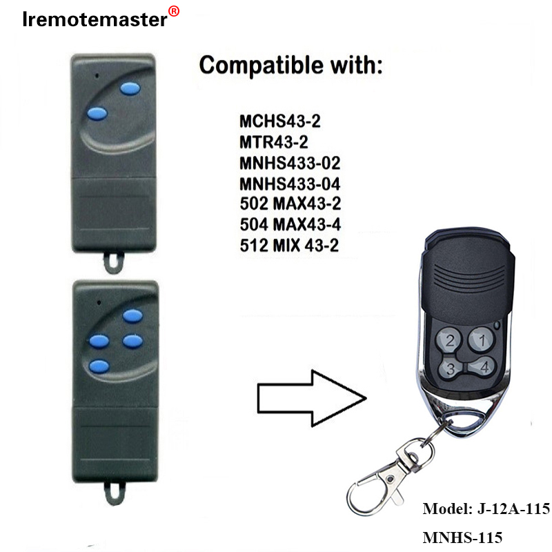 ສໍາລັບ 502 MAX43-2, 504 MAX43-4 Remote ການທົດແທນ 433,92mhz Garage Door Remote Control