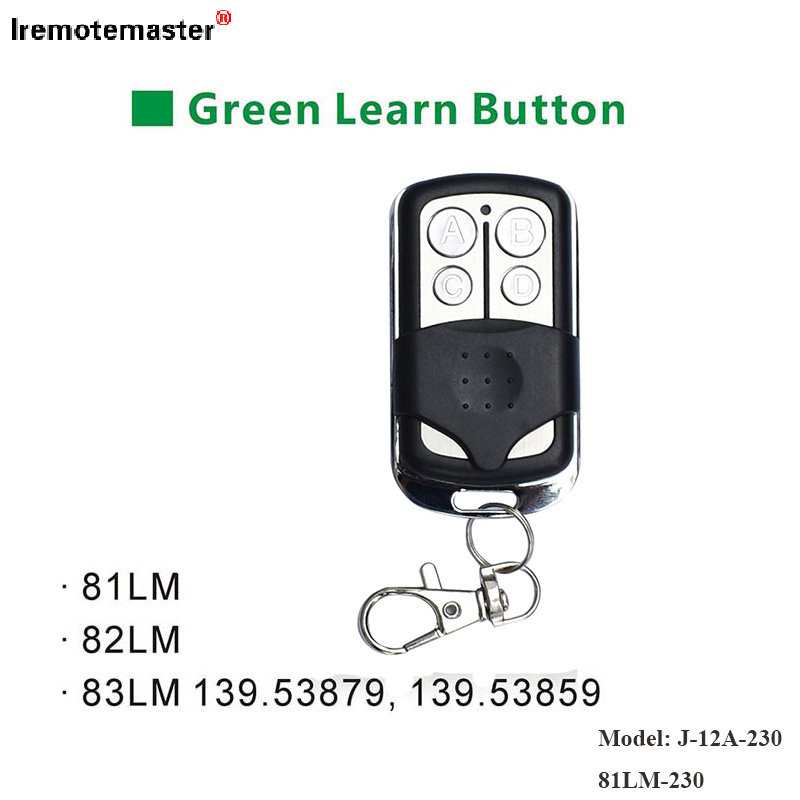 ສໍາລັບ 81LM 82LM 83LM Green Learn Button 390MHz Gate Door Transmitter Remote