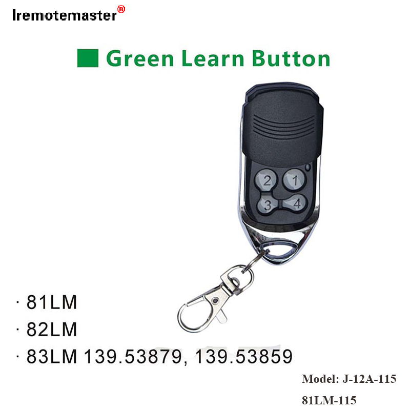 ສໍາລັບ 81LM 82LM 83LM Green Learn Button Garage Door Remote Opener 390MHz