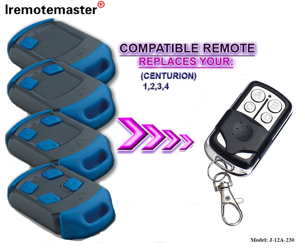 Garage Door Opener Remote Control 433MHZ Clone Rolling Code 4 ປຸ່ມ
